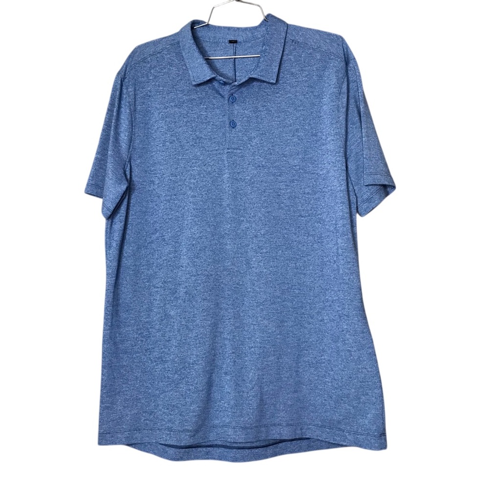 Lululemon Evolution Polo Heathered Blue Golf Shirt ESTIMATED Men’s Large